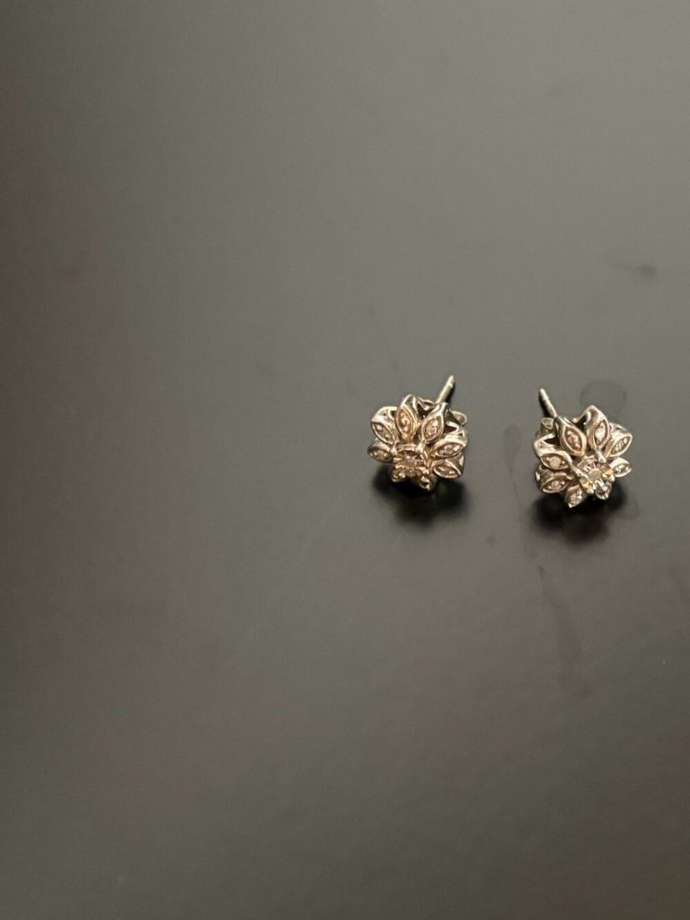 Stud Earrings Silver Tone